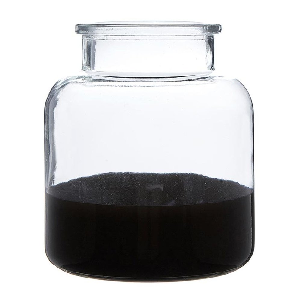 Modern Style Dipped Base Glass Vase, 6.5 x 5.5-Inch, Black